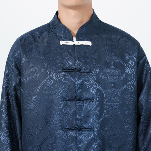 秋季新款夹克外套汉服唐装潮暗纹理风夹克 JK79 P95图片