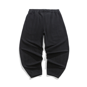 25秋纯色棉麻哈伦裤宽松汉服唐装搭配风休闲裤 K178 P75图片