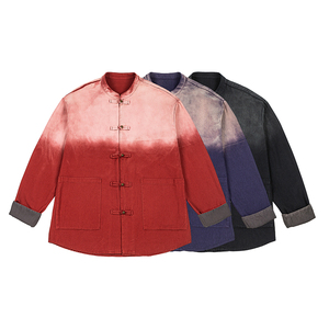 中厚水洗纯棉立领复古渐变做旧风夹克汉服唐装 JK78 P110图片
