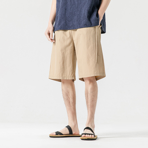 夏风一套搭配麻料上衣中式汉服短裤 M到5XL C68 K184图片