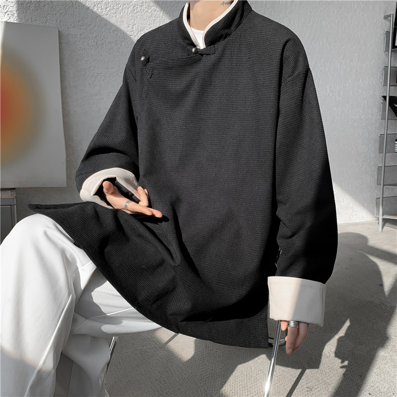 2025春新款加大码宽松唐装汉服立领藏袍风夹克JK62P105,男装夹克,电商B375