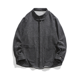 2025加厚毛呢立领布扣潮新中式中山装风外套JK49P75，男装民族服装，电商B375