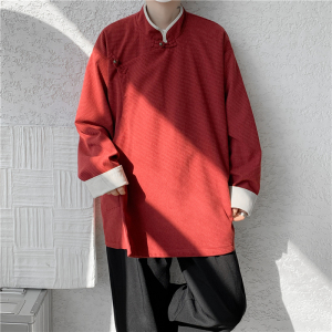 春唐装新中式日系风复古藏袍宽松做旧夹克外套JK62P105
