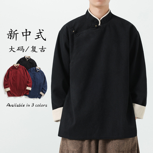 24厚宽松做旧立领潮日系港风古着加大码风夹克 JK62 F105图片