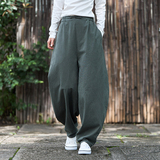 秋冬汉服风新款日系纯色宽松加大码风灯笼裤K178P75，男装民族服装，电商B375