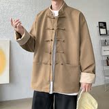 二五年新中式潮日系太极服立领布扣风中山装JK47P100，男装民族服装，电商B375