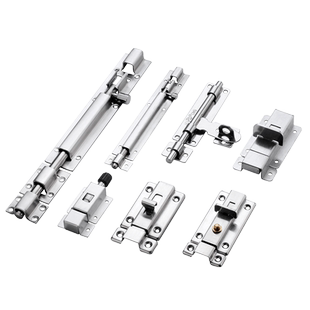 不锈钢插销室内免打孔门扣门栓洗手间门锁卡扣大门老式明装门闩锁