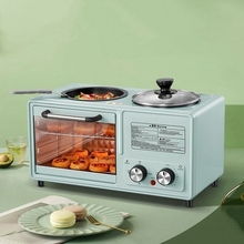 小型电烤箱家用蒸煮煎烤一体机四合一早餐机三明治机多功能一体锅