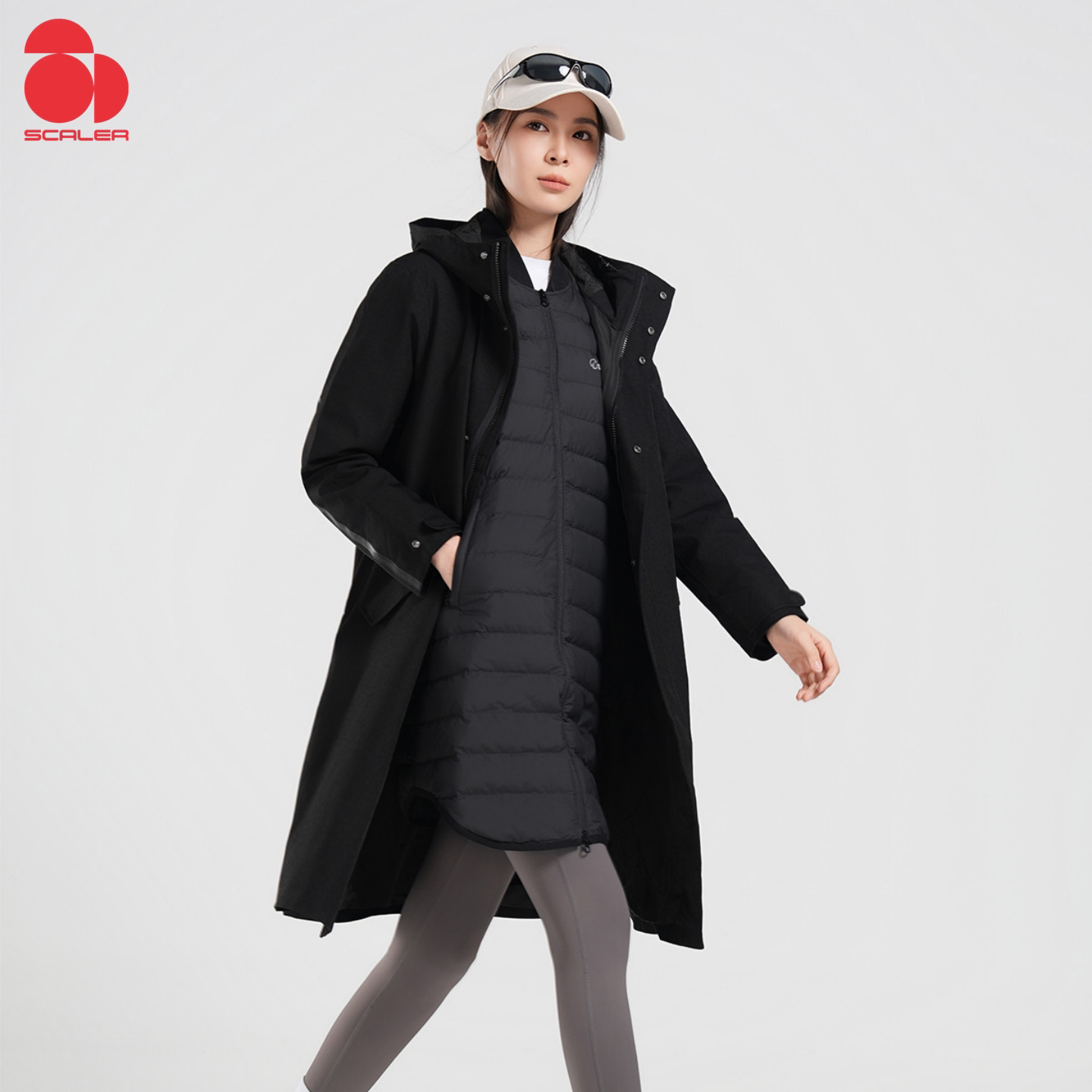 思凯乐SCALER户外F2400650男女商务长防水冲锋衣鹅绒外套F2410650