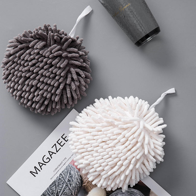 日式擦手巾家用挂式吸水速干毛巾加厚厕所可爱雪尼尔球厨房抹手布,家庭/个人清洁工具,厨房擦手巾,淘宝优惠券,粉丝福利购,淘宝优惠卷