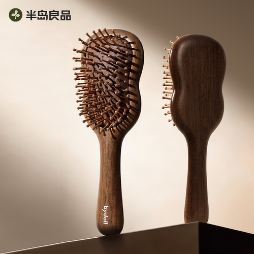 实木气垫梳女家用顺发头皮按摩经络梳女士蓬松气囊梳子胡桃木