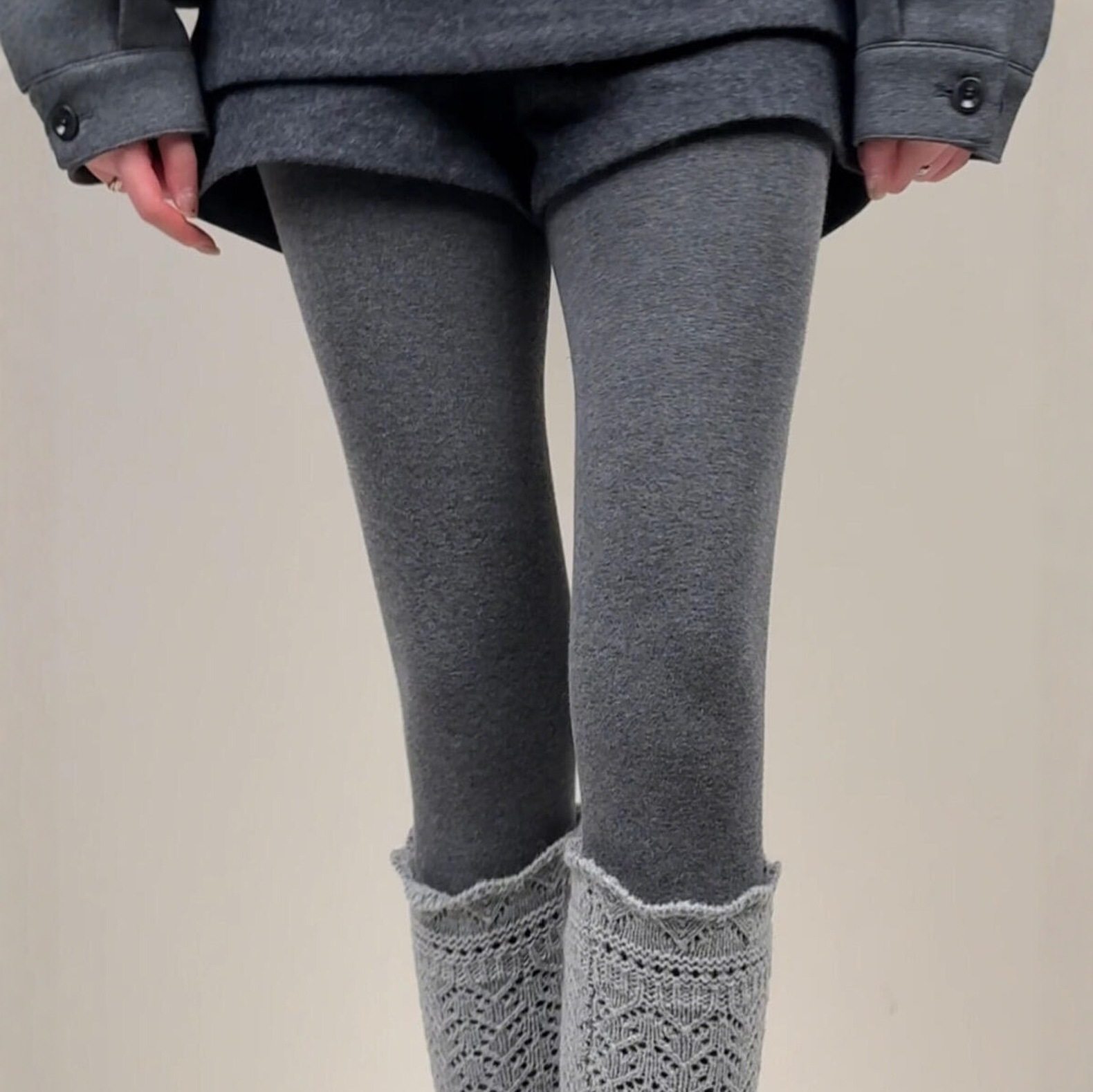 高弹灰色连裤袜高腰打底裤美腿塑型外穿miu系穿搭不掉档秋冬新品