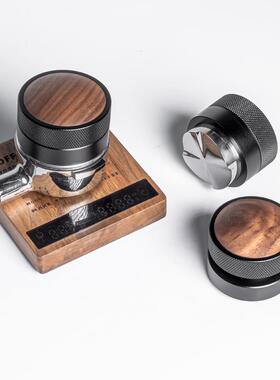 实木不锈钢重力布粉器515358mm自动调节高度咖啡轰炸机布粉压粉器