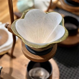 V60过滤玫瑰杜鹃滤杯 Konjo不织布花瓣型咖啡无纺布滤纸手冲滴漏式