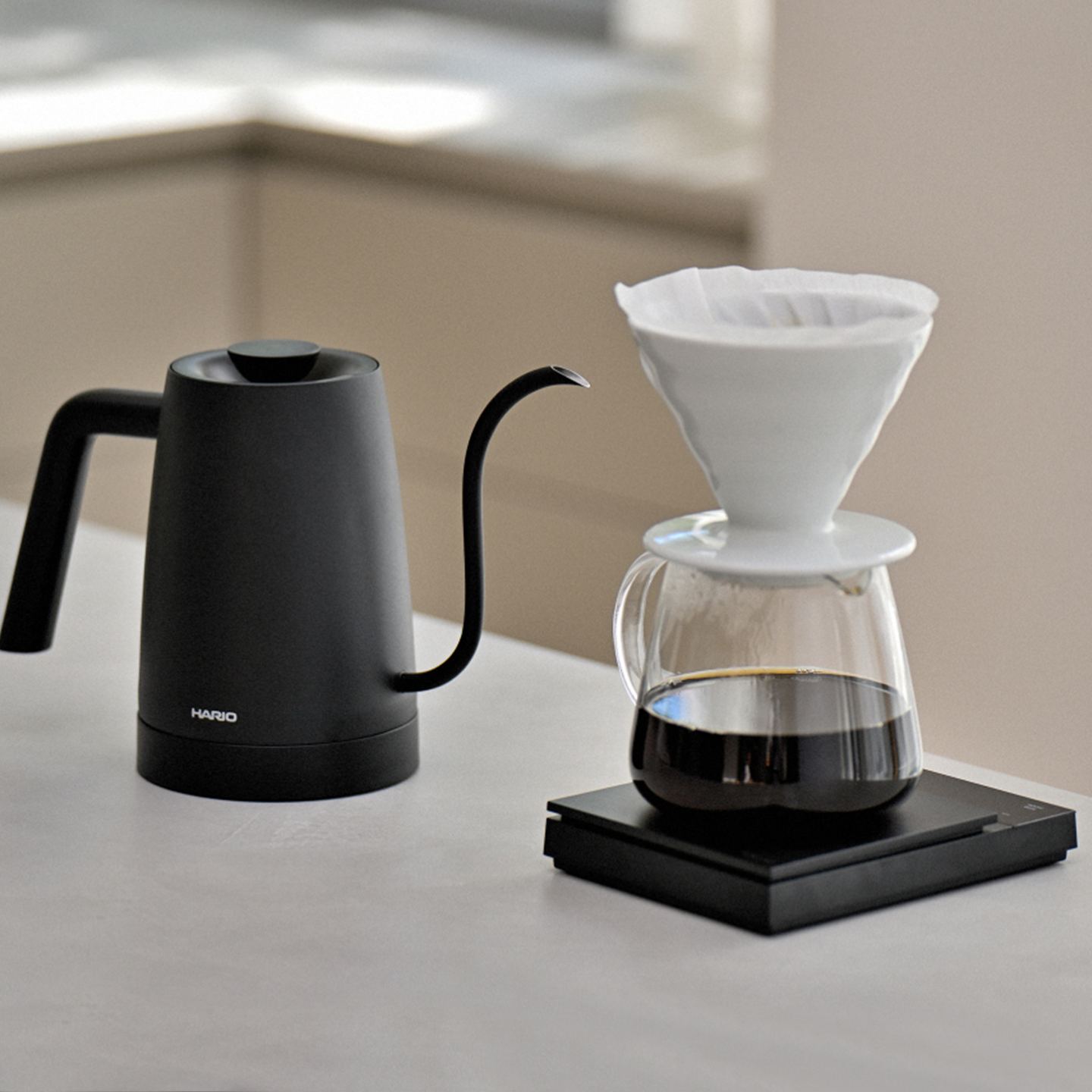 新品HARIO智能温控手冲壶家用不锈钢细口咖啡壶泡茶电热水壶ECK