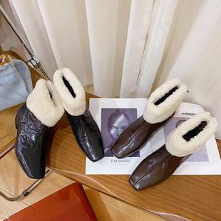 VK定制 短靴女6103 欧洲站高档头层牛皮粗跟时尚