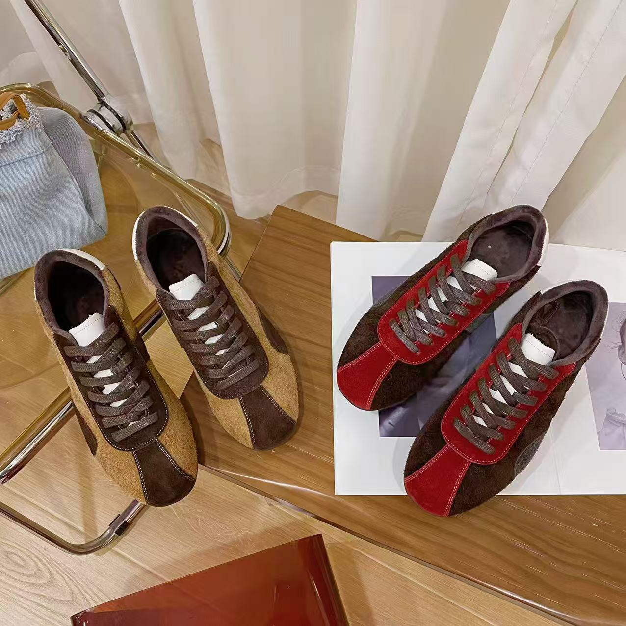 韩版真皮时尚休闲运动鞋女