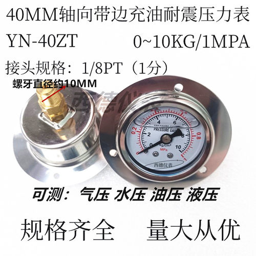 YN40ZT充油耐震压力表