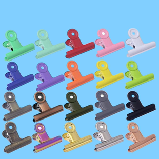 夹子固定山形夹不锈钢铁票据夹画板文件家用多功能强力金属彩色夹