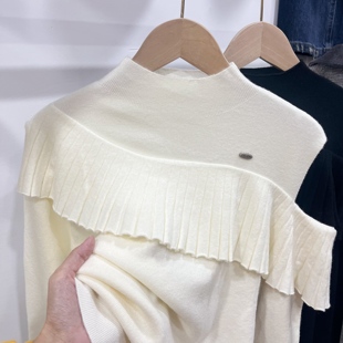 露肩毛衣2026正流行内搭可外穿女款针织衫设计感小众高级感上衣