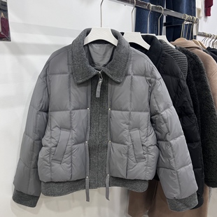 韩系超好看2026年新款羽绒服冬款女款加厚羽绒棉服白鸭绒翻领棉衣