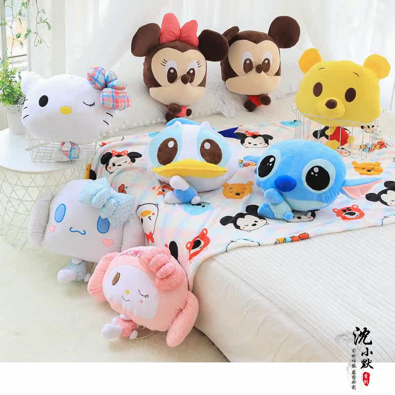 迪士尼米奇米妮抱枕毯包史迪奇凯蒂猫卡通毯子抱枕毛绒玩具|msdalam kategori rumah Fabrik, bantal/bantal - dari Buy2taobao.com untuk memberikan perkhidmatan ejen Taobao profesional membeli