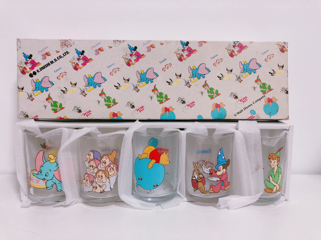 到货啦！日本动漫周边  日本昭和米奇玻璃杯 小飞象