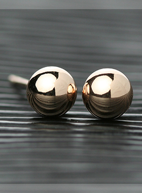 日本制18K金小圆珠圆球耳钉三色金耳骨钉养耳洞现货多种尺寸