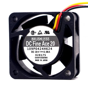 原装San Ace 40 109P0424H624 24V 0.08A 4厘米 4020 变频器风扇