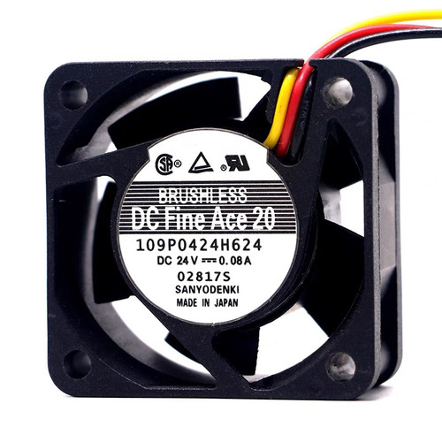原装San Ace 40 109P0424H624 24V 0.08A 4厘米 4020 变频器风扇