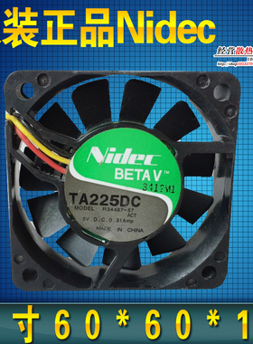 NIDEC TA225DC R34487-57 6CM 6015 5V 0.31A双滚珠三线散热风扇
