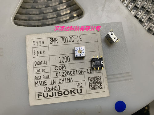 进口FUJISOKU SMR7010C-1E 0-9/10位旋转编码开关 贴片6脚7.5*7.5