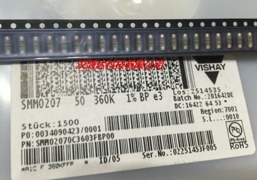 SMM02070C3603FBP00 VISHAY色环晶圆电阻 0207 360K 1% 50PPM 1W