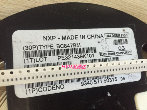BC847BM,315 NXP贴片双极结型晶体管TRANS GP TAPE-7 45V 0.1A