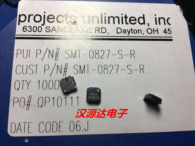 SMT-0827-S-R 3.6V 2.7KHZ 7.5X7.5X2.5MM PUI 蜂鸣器 变频器