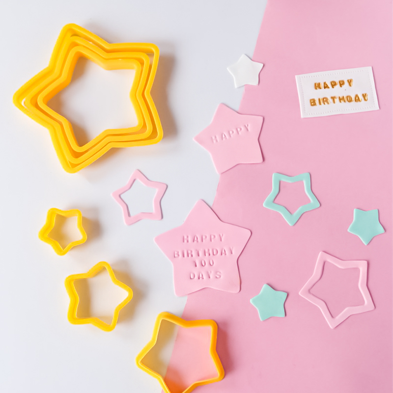 五角星镂空星星爱心蛋糕装饰翻糖