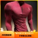 美式 半拉链吸汗透气紧身衣男 收腰显肌肉运动专业健身训练速干长袖