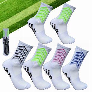 男女中筒胶粒瑜伽蹦床比赛训练防滑网眼透气白色运动足球长神袜潮