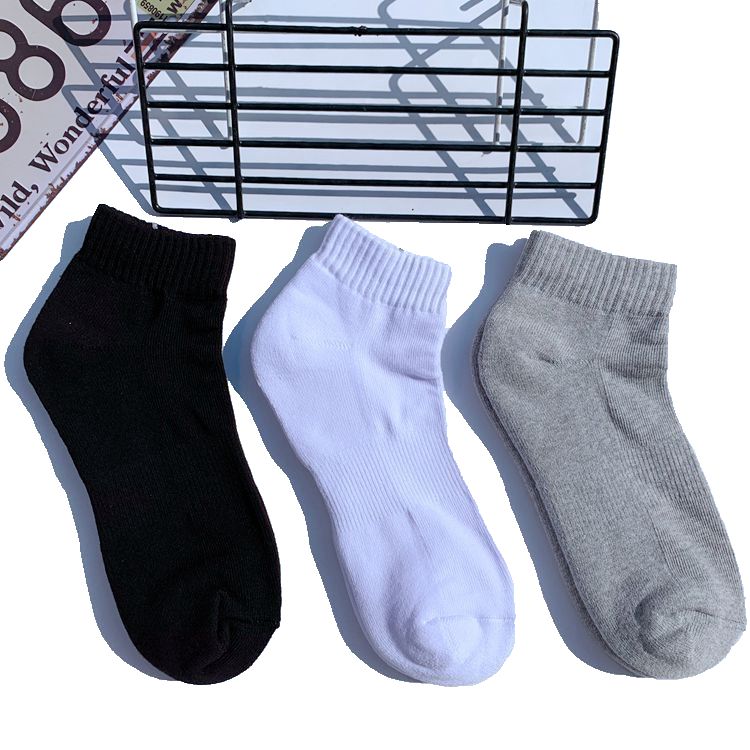 5双白灰黑羽毛球加厚棉运动短袜