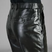 皮裤 男款 大码 保暖男加绒骑行防油外卖直筒休闲中老年加厚代驾干活