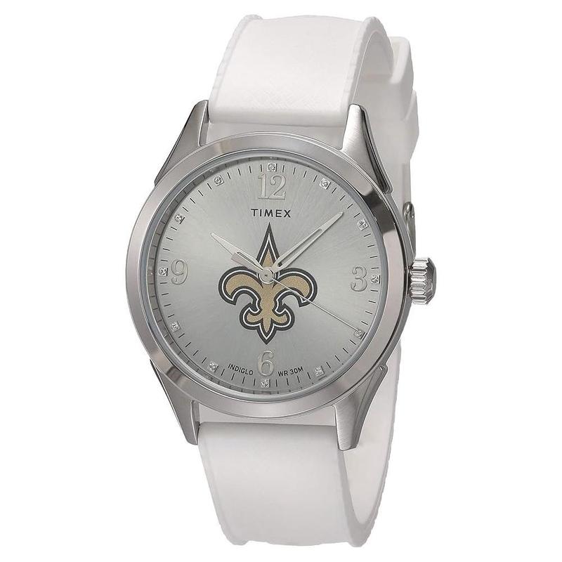 代购Timex天美时女士腕表夜光防水日期计时硅胶带银色40mm运动