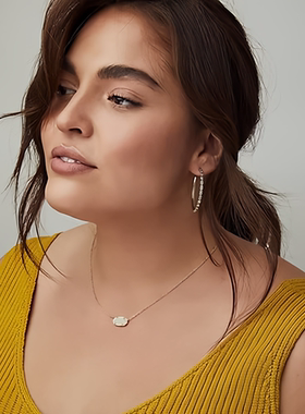 代购Kendra Scott女士项链时尚优雅精致百搭锁骨链珐琅金色链条