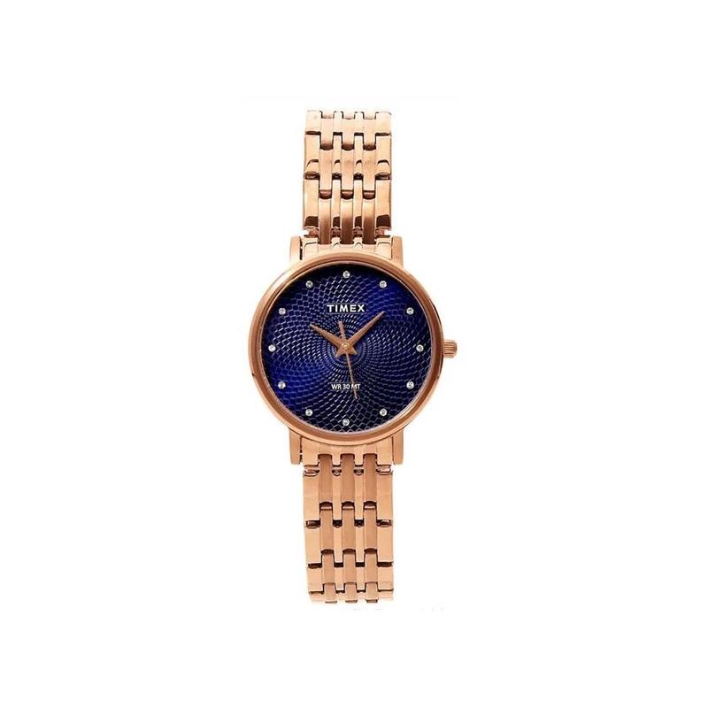 代购Timex天美时女士腕表计时夜光日期30米防水玫瑰金钢带防水