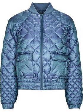 代购GUESS女士羽绒服保暖防风耐用短款立领绗缝轻薄冬季通勤外套