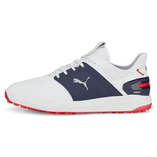 海外代购Puma/彪马男士高尔夫鞋缓震回弹防滑抓地白蓝配色轻量化