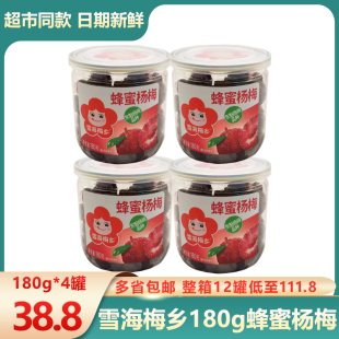 雪海梅乡蜂蜜杨梅陈皮杨梅180g*4罐珍珠梅杏脯台式梅话梅果脯蜜饯