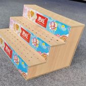 三层木头展示架陈列棒棒糖棉花糖可插入式 塑料宝塔糖葫芦架子愿旺