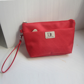 韩版 简约拉链百搭帆布手拿包手拎包纯色日韩手抓包手机包化装 包女