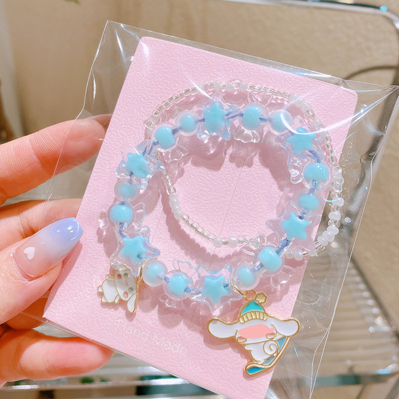 多巴胺韩版趣萌儿童可爱卡通糖果色系手串小女生双层手链饰品套装