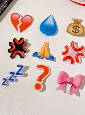 大无语发夹emoji流汗黄豆水滴表情包刘海头饰设计感小众夹子边夹